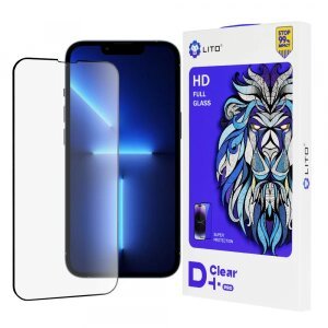 Folie de protectie Ecran Lito D+ Pro pentru Apple iPhone 14 Plus / 13 Pro Max, Sticla securizata, Full Glue, Neagra