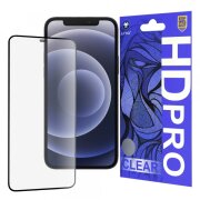 Folie de protectie Ecran Lito HD Pro Clear pentru Apple iPhone 12 / 12 Pro, Sticla securizata, Full Glue, Neagra