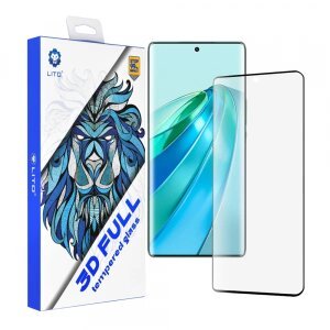 Folie de protectie Ecran Lito pentru Honor X9a, Sticla securizata, Full Glue, 3D, Neagra