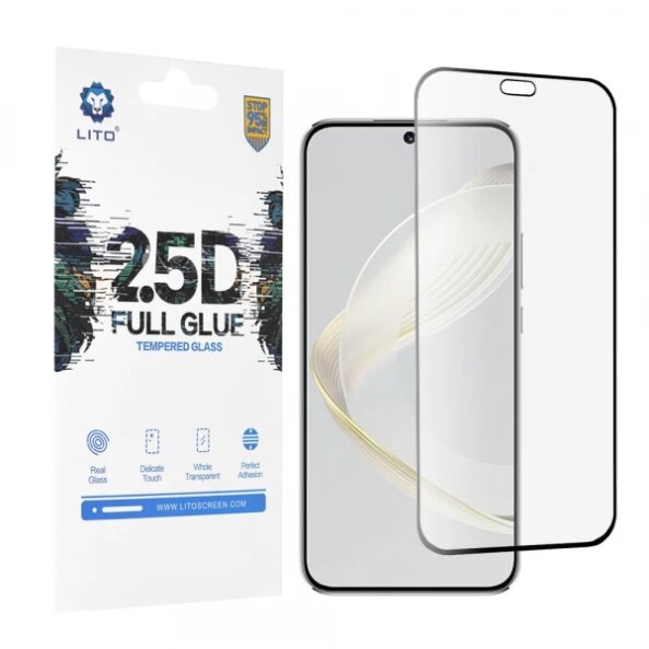 Folie de protectie Ecran Lito pentru Huawei nova 12s / nova 11, Sticla securizata, Full Glue, 2.5D, Neagra