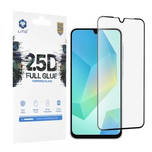 Folie de protectie Ecran Lito pentru Samsung Galaxy A16 5G A166 / A16 4G A165, Sticla securizata, Full Glue, 2.5D, Neagra