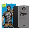 Folie de protectie Ecran Matte Privacy Blueo Anti-Peep pentru Apple iPhone 16 / 15, Sticla securizata, Full Glue