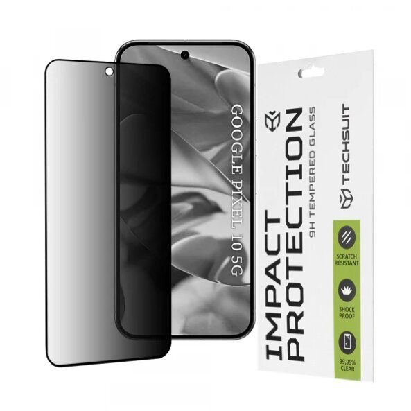 Folie de protectie Ecran Privacy Techsuit pentru Google Pixel 10, Sticla securizata, Full Glue, 111D
