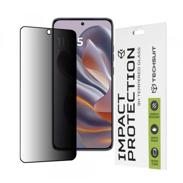 Folie de protectie Ecran Privacy Techsuit pentru Motorola Edge 50 Neo, Sticla securizata, Full Glue, 111D