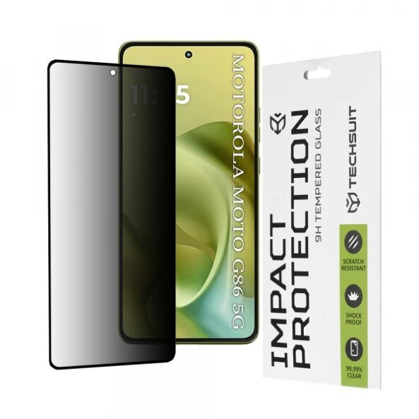 Folie de protectie Ecran Privacy Techsuit pentru Motorola Moto G86, Sticla securizata, Full Glue, 111D