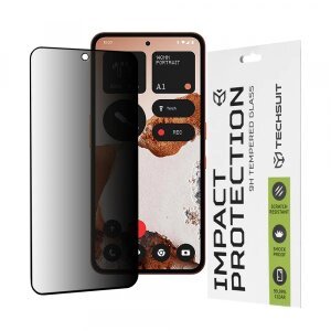 Folie de protectie Ecran Privacy Techsuit pentru Nothing CMF Phone 2 Pro, Sticla securizata, Full Glue, 111D