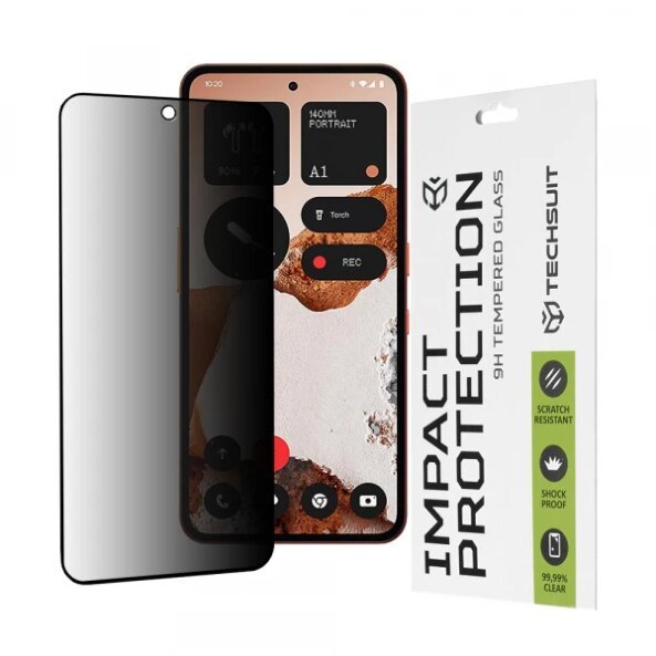 Folie de protectie Ecran Privacy Techsuit pentru Nothing CMF Phone 2 Pro, Sticla securizata, Full Glue, 111D
