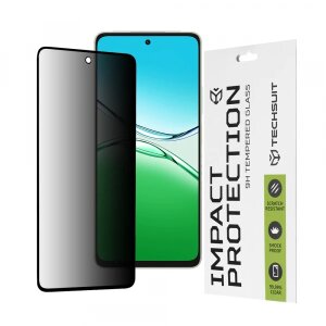 Folie de protectie Ecran Privacy Techsuit pentru Oppo A5 Pro 4G / A5 Pro, Sticla securizata, Full Glue, 111D