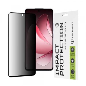 Folie de protectie Ecran Privacy Techsuit pentru Oppo Reno13 FS 5G / Reno13 F 4G / Reno13 F, Sticla securizata, Full Glue, 111D