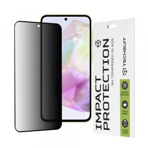 Folie de protectie Ecran Privacy Techsuit pentru Samsung Galaxy M56 M566 / M35 / A55 5G A556 / A35 5G A356, Sticla securizata, Full Glue, 111D