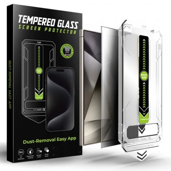 Folie de protectie Ecran Privacy Techsuit TitanGlass CrystalHD pentru Samsung Galaxy S24 Ultra S928, Sticla securizata, Full Glue