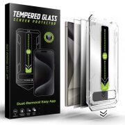 Folie de protectie Ecran Privacy Techsuit TitanGlass CrystalHD pentru Samsung Galaxy S24 Ultra S928, Sticla securizata, Full Glue, Set 2 bucati