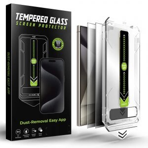 Folie de protectie Ecran Privacy Techsuit TitanGlass CrystalHD pentru Samsung Galaxy S24 Ultra S928, Sticla securizata, Full Glue, Set 2 bucati