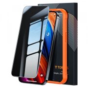 Folie de protectie Ecran Privacy Torras GlassGo Epic pentru Apple iPhone 15 Pro Max, Sticla securizata, Full Glue