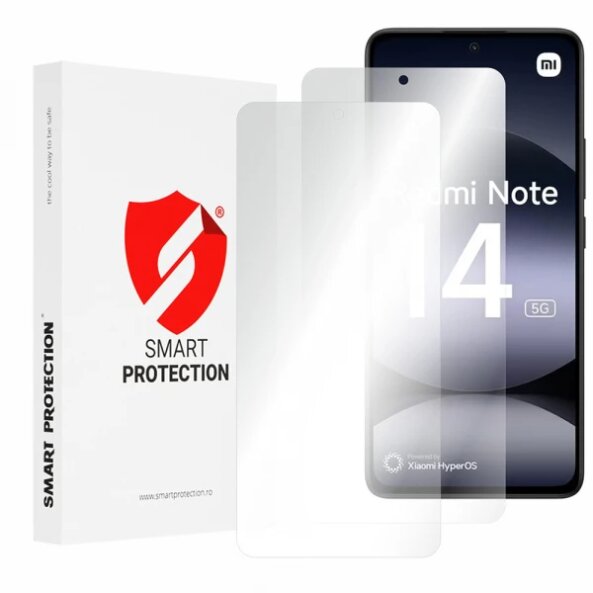Folie de protectie Ecran Smart Protection Premium Classic pentru Xiaomi Redmi Note 14 4G (Regional) / Note 14 5G, Plastic, Set 2 bucati