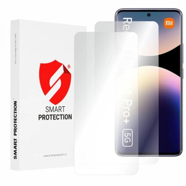Folie de protectie Ecran Smart Protection Premium Classic pentru Xiaomi Redmi Note 14 Pro+ 5G, Plastic, Set 2 bucati