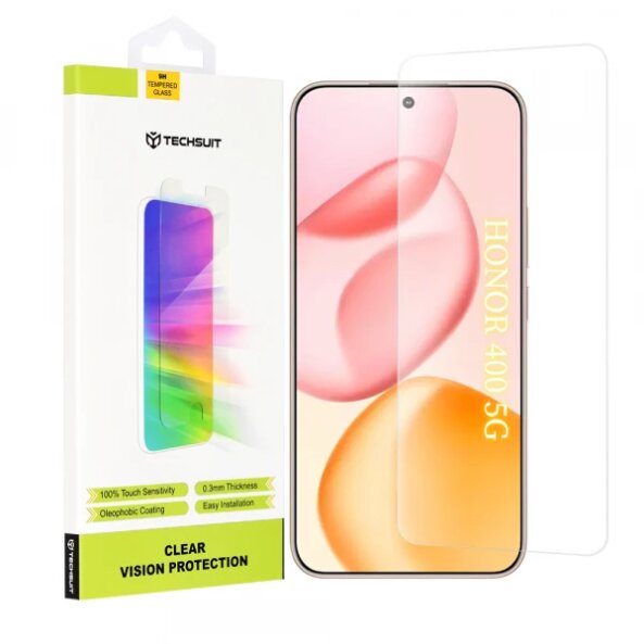 Folie de protectie Ecran Techsuit Clear Vision pentru Honor 400, Sticla securizata, Full Glue