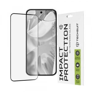 Folie de protectie Ecran Techsuit pentru Google Pixel 10, Sticla securizata, Full Glue, 111D, Neagra