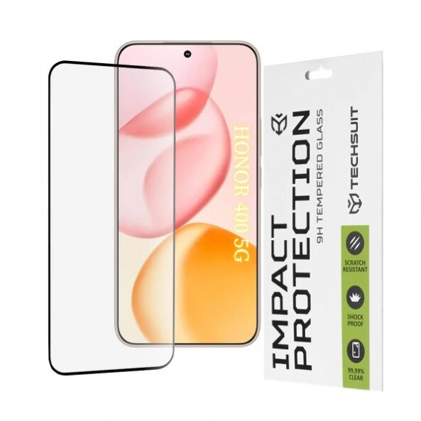 Folie de protectie Ecran Techsuit pentru Honor 400, Sticla securizata, Full Glue, 111D, Neagra