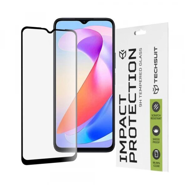 Folie de protectie Ecran Techsuit pentru Honor X6a, Sticla securizata, Full Glue, 111D, Neagra