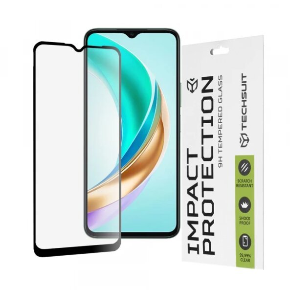 Folie de protectie Ecran Techsuit pentru Honor X6b, Sticla securizata, Full Glue, 111D, Neagra