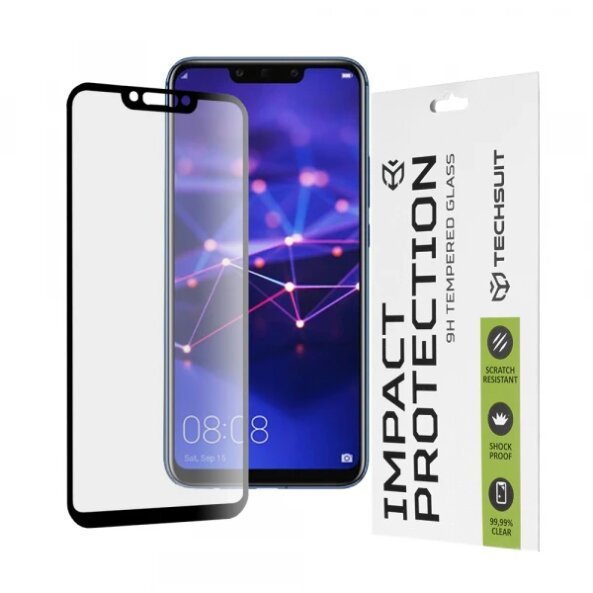 Folie de protectie Ecran Techsuit pentru Huawei P Smart+ 2019 / Mate 20 Lite / nova 3 / nova 3i, Sticla securizata, Full Glue, 111D, Neagra