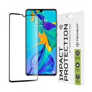Folie de protectie Ecran Techsuit pentru Huawei P30, Sticla securizata, Full Glue, 111D, Neagra