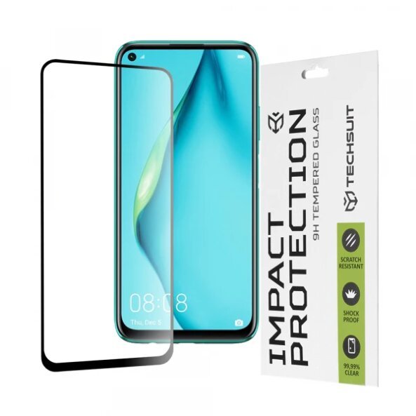 Folie de protectie Ecran Techsuit pentru Huawei P40 lite 4G / P20 lite (2019), Sticla securizata, Full Glue, 111D, Neagra