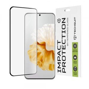 Folie de protectie Ecran Techsuit pentru Huawei P60 Pro, Sticla securizata, Full Glue, 111D, Neagra
