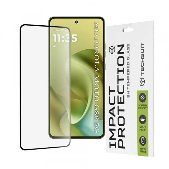 Folie de protectie Ecran Techsuit pentru Motorola Moto G86, Sticla securizata, Full Glue, 111D, Neagra