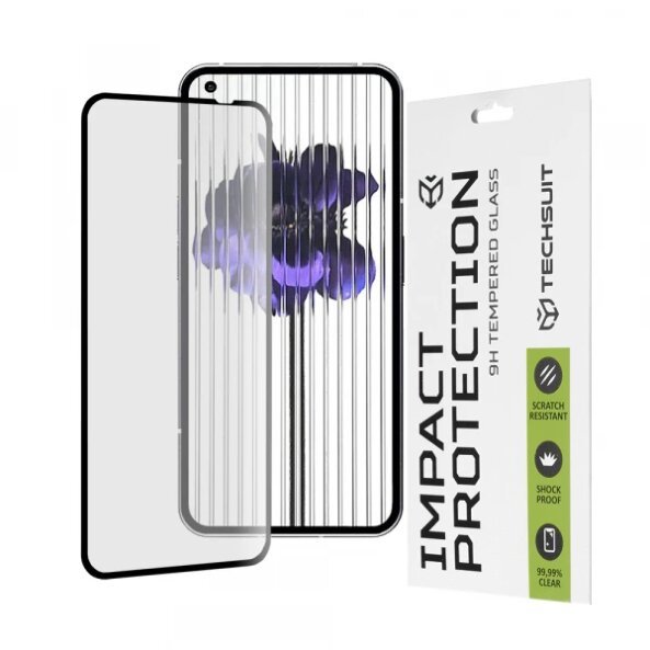 Folie de protectie Ecran Techsuit pentru Nothing Phone (1), Sticla securizata, Full Glue, 111D, Neagra