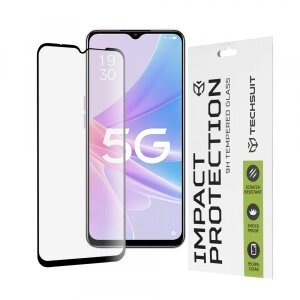 Folie de protectie Ecran Techsuit pentru Oppo A58 5G / A78 5G, Sticla securizata, Full Glue, 111D, Neagra