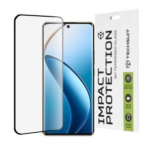 Folie de protectie Ecran Techsuit pentru Realme 12 Pro / 12 Pro+, Sticla securizata, Full Glue, 111D, Neagra