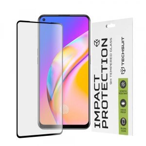 Folie de protectie Ecran Techsuit pentru Realme 9 / 9 Pro+ / Oppo Find X5 Lite / Reno7 5G / A94, Sticla securizata, Full Glue, 111D, Neagra