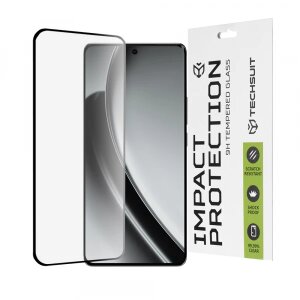 Folie de protectie Ecran Techsuit pentru Realme GT 6T / GT 6, Sticla securizata, Full Glue, 111D, Neagra