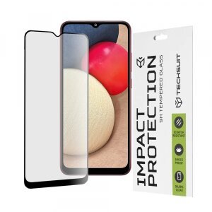 Folie de protectie Ecran Techsuit pentru Samsung Galaxy A04e A042 / M04 M045 / A03 A035 / A03 Core A032, Sticla securizata, Full Glue, 111D, Neagra