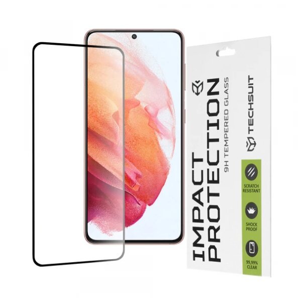 Folie de protectie Ecran Techsuit pentru Samsung Galaxy S21 5G G991, Sticla securizata, Full Glue, 111D, Neagra
