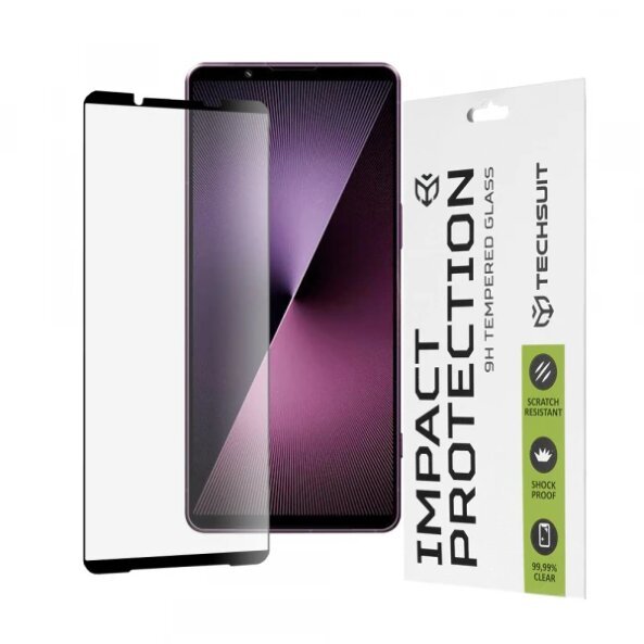 Folie de protectie Ecran Techsuit pentru Sony Xperia 1 VII, Sticla securizata, Full Glue, 111D, Neagra