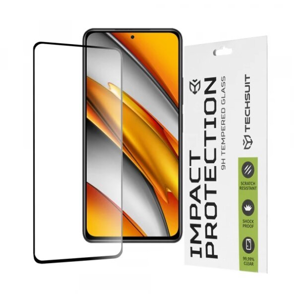 Folie de protectie Ecran Techsuit pentru Xiaomi Poco F3 / Mi 11i, Sticla securizata, Full Glue, 111D, Neagra