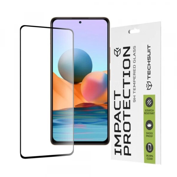 Folie de protectie Ecran Techsuit pentru Xiaomi Redmi Note 10 Pro Max / Note 10 Pro, Sticla securizata, Full Glue, 111D, Neagra