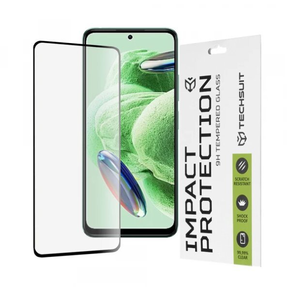 Folie de protectie Ecran Techsuit pentru Xiaomi Redmi Note 12 4G / Poco X5 / Note 12, Sticla securizata, Full Glue, 111D, Neagra