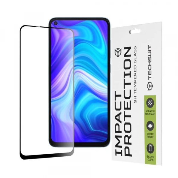 Folie de protectie Ecran Techsuit pentru Xiaomi Redmi Note 9 / 10X 4G, Sticla securizata, Full Glue, 111D, Neagra