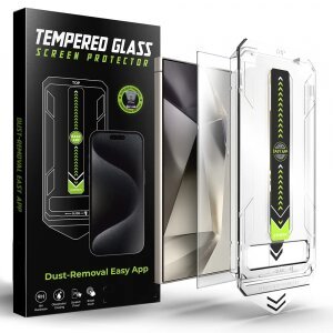 Folie de protectie Ecran Techsuit TitanGlass CrystalHD pentru Samsung Galaxy S24 Ultra S928, Sticla securizata, Full Glue