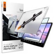 Folie Protectie Auto Spigen GlastR EZ FIT pentru Navigatie Tesla X / S (2022 - 2021), Sticla securizata, Neagra