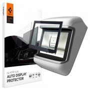 Folie Protectie Auto Spigen GlastR Slim Anti-Glare pentru Real Touchscreen Tesla X / S (2022 - 2021), Sticla securizata, Neagra