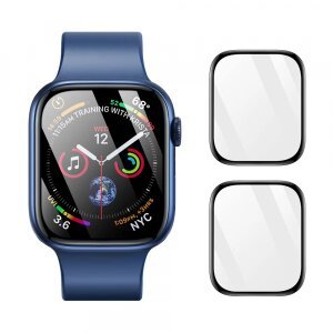 Folie Protectie DUX DUCIS PMMA pentru Apple Watch 40mm Series, Set 2 bucati, Sticla securizata, Neagra
