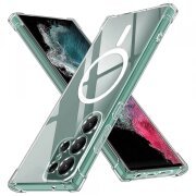 Husa MagSafe pentru Samsung Galaxy S22 Ultra 5G S908, Techsuit, Shockproof, Transparenta