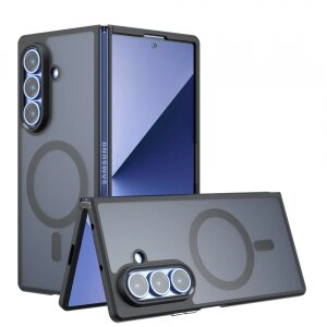 Husa MagSafe pentru Samsung Galaxy Z Fold7 F966, Techsuit, PureFrost, Neagra 