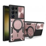 Husa pentru Samsung Galaxy S23 Ultra S918, Techsuit, CamGuard Pro, Roz Aurie