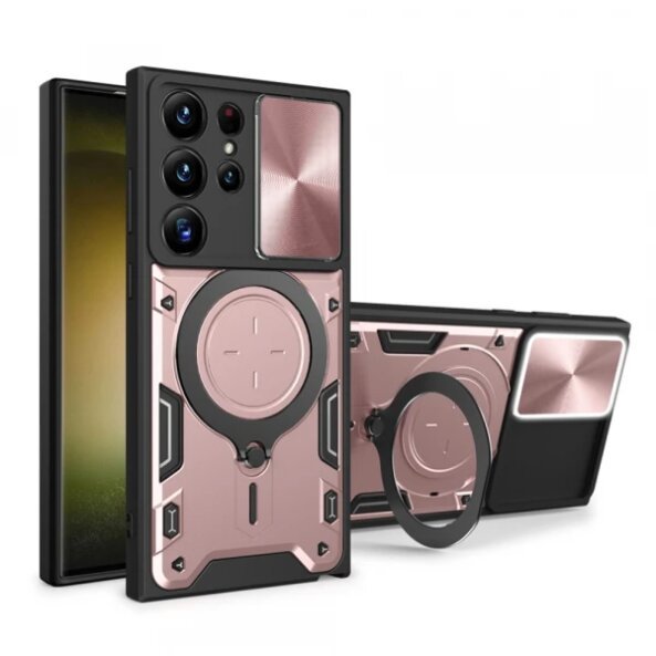 Husa pentru Samsung Galaxy S23 Ultra S918, Techsuit, CamGuard Pro, Roz Aurie